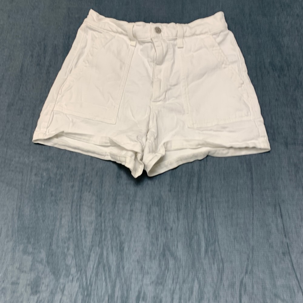 J.Crew Denim Shorts Womens 27 White Flat Front Light Wash Straight Leg Zip Fly